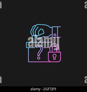 Protect political affiliation gradient vector icon for dark theme Stock Vector