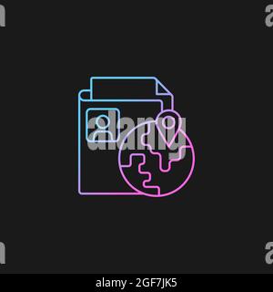 Ethnic origin privacy gradient vector icon for dark theme Stock Vector