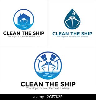 Ship icon logo design  Stock Vector