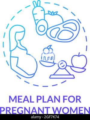Meal plan for pregnant women blue gradient concept icon Stock Vector