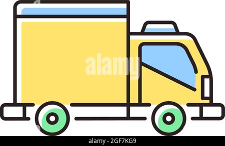 Cargo taxi RGB color icon Stock Vector