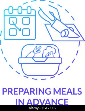 Preparing meals in advance blue gradient concept icon Stock Vector
