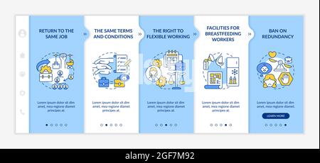 Return to work employee rights onboarding vector template Stock Vector