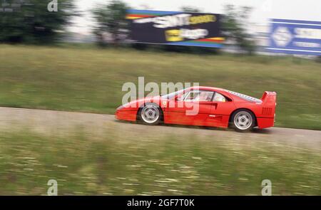 Press launch and test drive at the Fiorano Test track near of the Ferrari F40  Maranello Italy 05/1987 Stock Photo