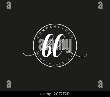 BL Feminine logo beauty monogram and elegant logo design, handwriting logo of initial signature, wedding, fashion, floral and botanical with creative Stock Vector