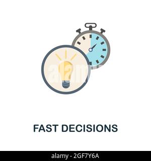 Fast Decisions flat icon. Simple sign from gamification collection. Creative Fast Decisions icon illustration for web design, infographics and more Stock Vector