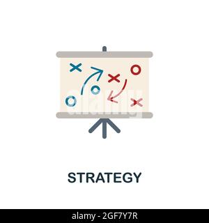 Strategy flat icon. Simple sign from gamification collection. Creative Strategy icon illustration for web design, infographics and more Stock Vector