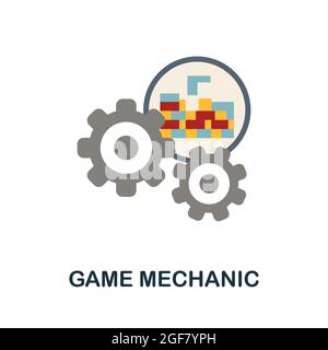 Game Mechanic flat icon. Simple sign from gamification collection. Creative Game Mechanic icon illustration for web design, infographics and more Stock Vector
