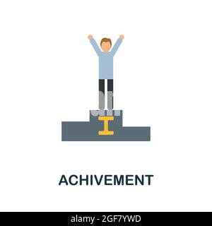 Achivement flat icon. Simple sign from gamification collection. Creative Achivement icon illustration for web design, infographics and more Stock Vector