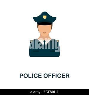 Police Officer icon. Flat sign element from law collection. Creative Police Officer icon for web design, templates, infographics and more Stock Vector