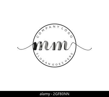 Initial Mm Beauty Monogram Elegant Logo Stock Vector (Royalty Free