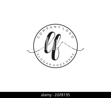 LF Feminine logo beauty monogram and elegant logo design, handwriting logo of initial signature, wedding, fashion, floral and botanical with creative Stock Vector