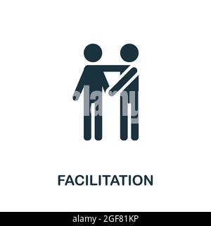 Facilitation flat icon. Colored sign from leadership collection. Creative Facilitation icon illustration for web design, infographics and more Stock Vector