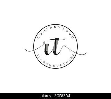 RT Feminine logo beauty monogram and elegant logo design, handwriting logo of initial signature, wedding, fashion, floral and botanical with creative Stock Vector