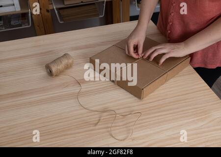craftswoman working in her workshop Stock Photo