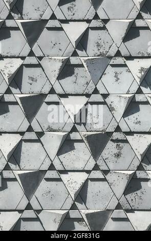 Picture of triangular concrete wall, abstract background.