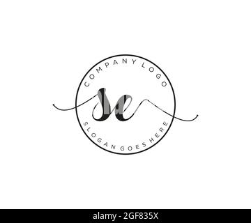 SE Feminine logo beauty monogram and elegant logo design, handwriting logo of initial signature, wedding, fashion, floral and botanical with creative Stock Vector