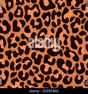 Leopard stripes pattern design - Autumn leaves color, funny drawing seamless leopard pattern. Lettering poster or t-shirt textile graphic design. wall Stock Vector