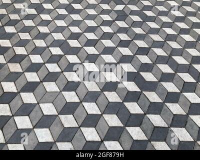 background 3d paving slabs of gray color Stock Photo