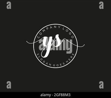 YS Feminine logo beauty monogram and elegant logo design, handwriting logo of initial signature, wedding, fashion, floral and botanical with creative Stock Vector