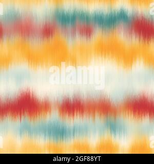 Seamless vector tie dye multicolor bleeding stripe pattern for surface print Stock Vector