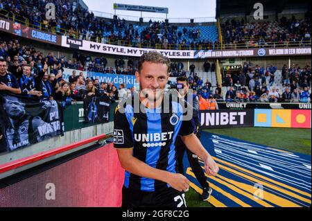 BRUGGE, BELGIUM - AUGUST 22: Fans and supporters of Club Brugge