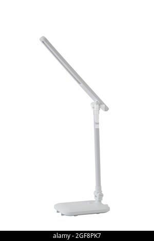 White LED table lamp isolated on white background Stock Photo
