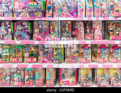 Barbie dolls in toy store Stock Photo