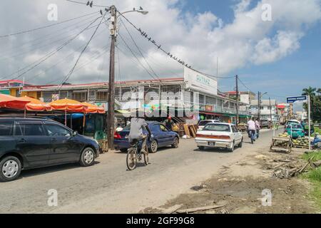 GEORGETOWN, GUYANA - AUGUST 10, 2015: View of a street in Georgetown, capital of Guyana. Stock Photo