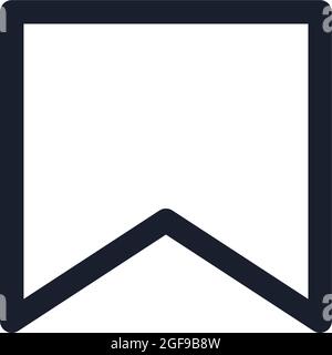 Kyiv, Ukraine - August 1, 2021: Bookmark black line icon. Popular instagram media element. Instagram flag, save symbol Stock Vector