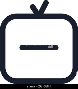 Kyiv, Ukraine - August 1, 2021: IGTV black line icon. Popular instagram media element. TV, live TV symbol Stock Vector