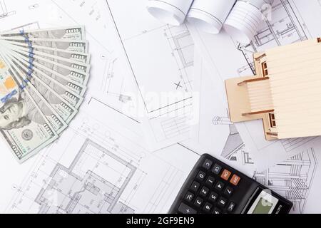 Construction mortgage, mortgage lending, mortgage cost calculation Stock Photo