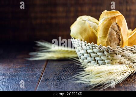 French bread, typical savory bread consumed daily in Brazil. Stock Photo