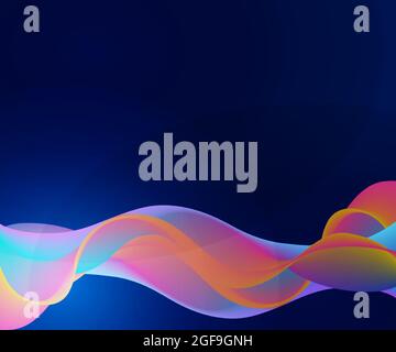 blue background smoke wave illustration,great for banner, poster, presentation, invitation, business card design material Stock Vector