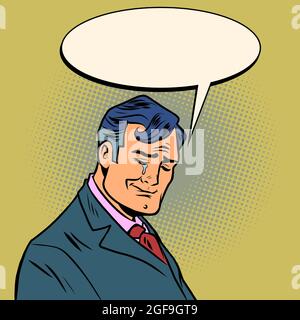 A sad businessman man is crying, tears are flowing from his eyes Stock Vector