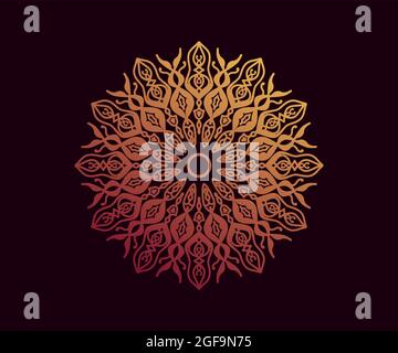 golden gradient mandala illustration, vector Mandala with gold tribal ornament. Isolated. Luxurious and elegant bright colors, great for wall decorati Stock Vector