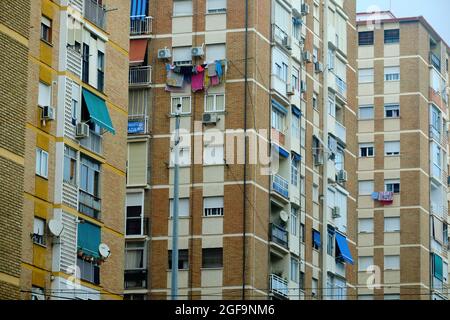 Malaga, Spain August 24, 2021, Generic apartment buildings in Costa del Sol, Spain. Stock Photo