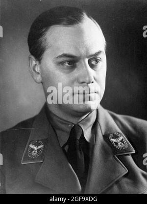 The Nazi leader and politician Alfred Rosenberg, who was head of the Reich Ministry for the Occupied Eastern Territories. He was captured in 1945, tried and hanged at Nuremberg in 1946. Credit: German Bundesarchiv Stock Photo