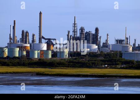 Southampton,Isle of Wight,Fawley,Oil,refinery,water,port,Hampshire, Stock Photo