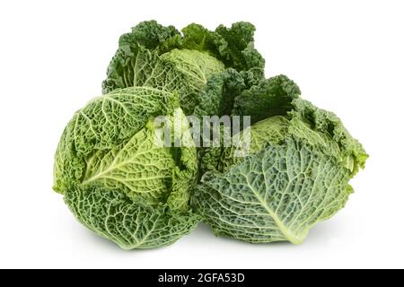 Savoy cabbage isolated on white background with clipping path and full depth of field Stock Photo