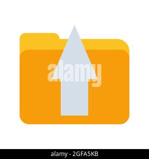 Yellow folder document paper vector icon illustration design. Business folder computer sign datum. Office archive icon element concept information dir Stock Vector