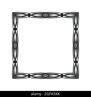 Border frame vector design illustration element decoration art. Abstract ornament border frame retro vintage swirl antique corner. Decorative pattern Stock Vector