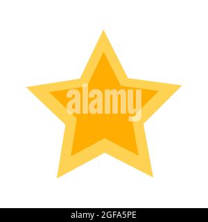 Star shape vector illustration abstract design symbol. Gold sign star shape award rating element. Golden decoration isolated white button. Best rate i Stock Vector
