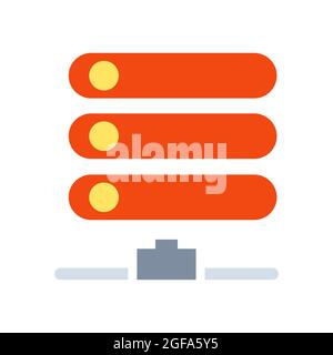 Database data vector icon technology information internet storage. Network server database web icon illustration center base. Cloud security connectio Stock Vector