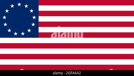 Flag Betsy Ross vector illustration symbol national country icon. Freedom nation flag Betsy Ross independence patriotism celebration design government Stock Vector