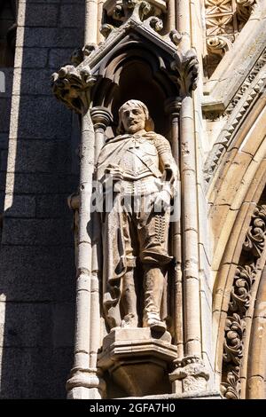 Sculpture on Truro Cathedral in Truro, Cornwall Stock Photo