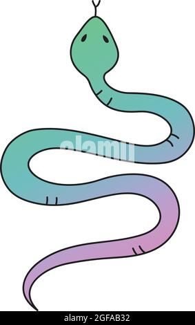 Colorful cute magical snake vector hand drawing Stock Vector