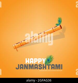 Happy Janmashtami design backgrounds, Vector Illustration. Stock Vector