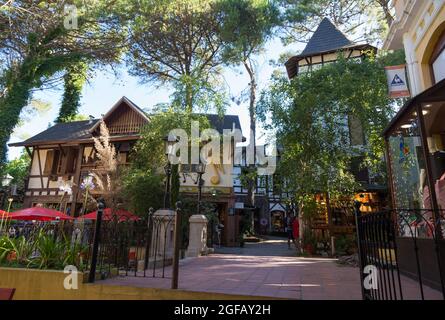 Carilo city downtown. A beautiful little town near the sea without paved streets. Carilo, Buenos Aires, Argentina. Stock Photo