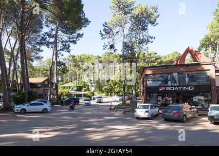 Carilo city downtown. A beautiful little town near the sea without paved streets. Carilo, Buenos Aires, Argentina. Stock Photo